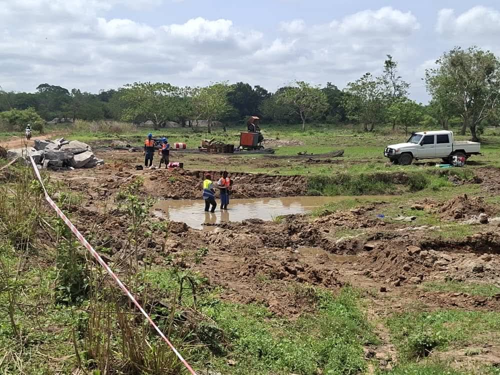 Wide view of an active civil works site